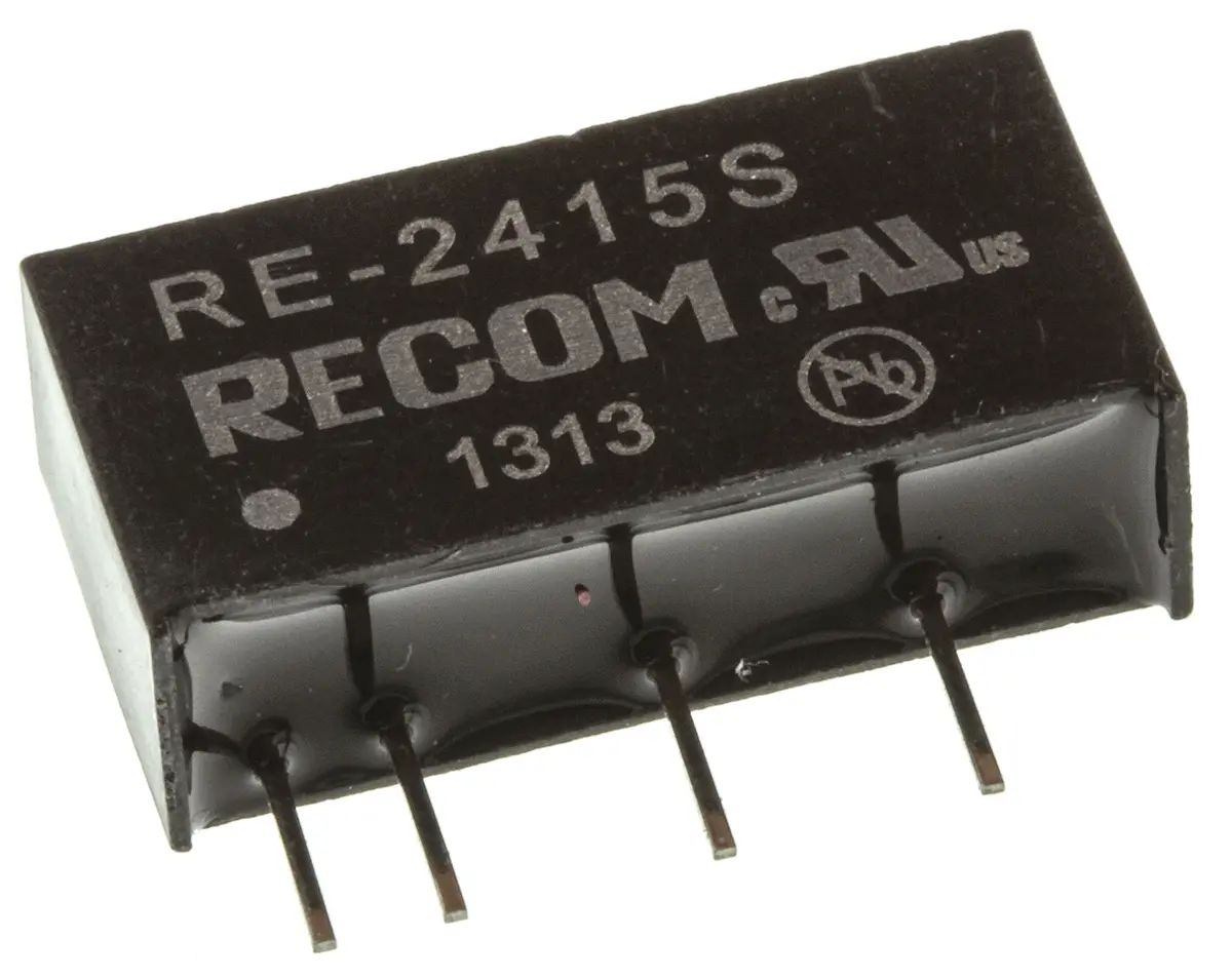 Recom RE DC/DC Konverter, 15V dc OUT 66 mA Durchsteckmontage 24V dc 1 kV dc 1 W -40 °C 85 °C