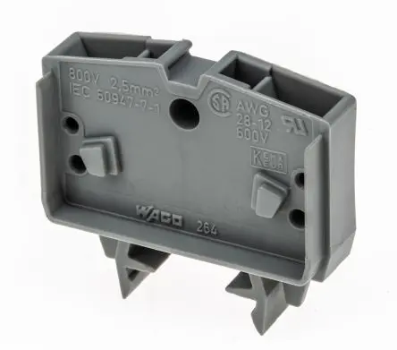 Produktfoto 1 von WAGO 264 Anschlussklemmenblock für Durchkontaktierung 1 Grau, 2.5mm², 800V Zugfederklemme