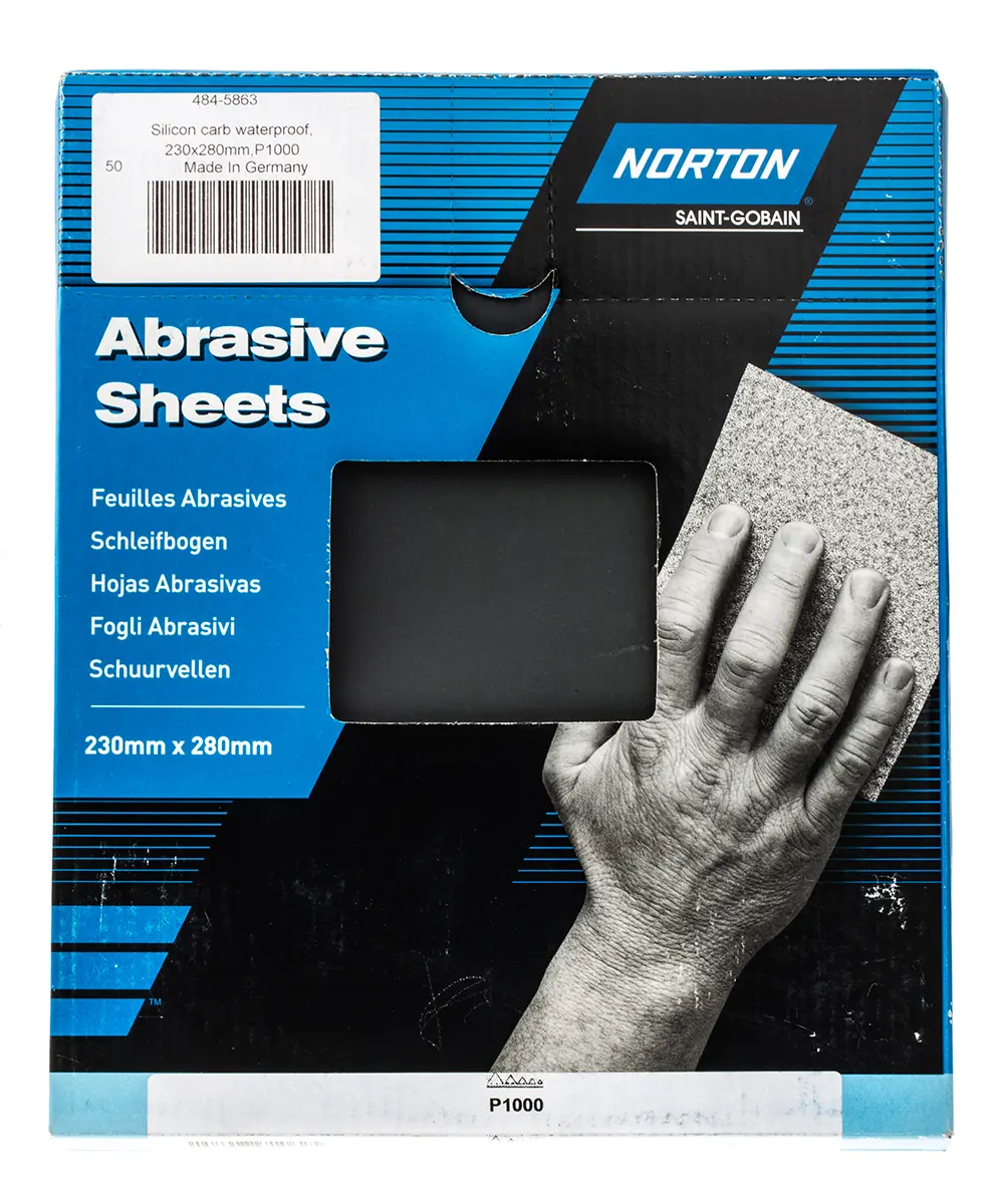 Produktfoto 1 von Norton Schmirgelpapier P1000 (Sehr Fein), Siliziumkarbid, 50 Stück, 280 x 230mm