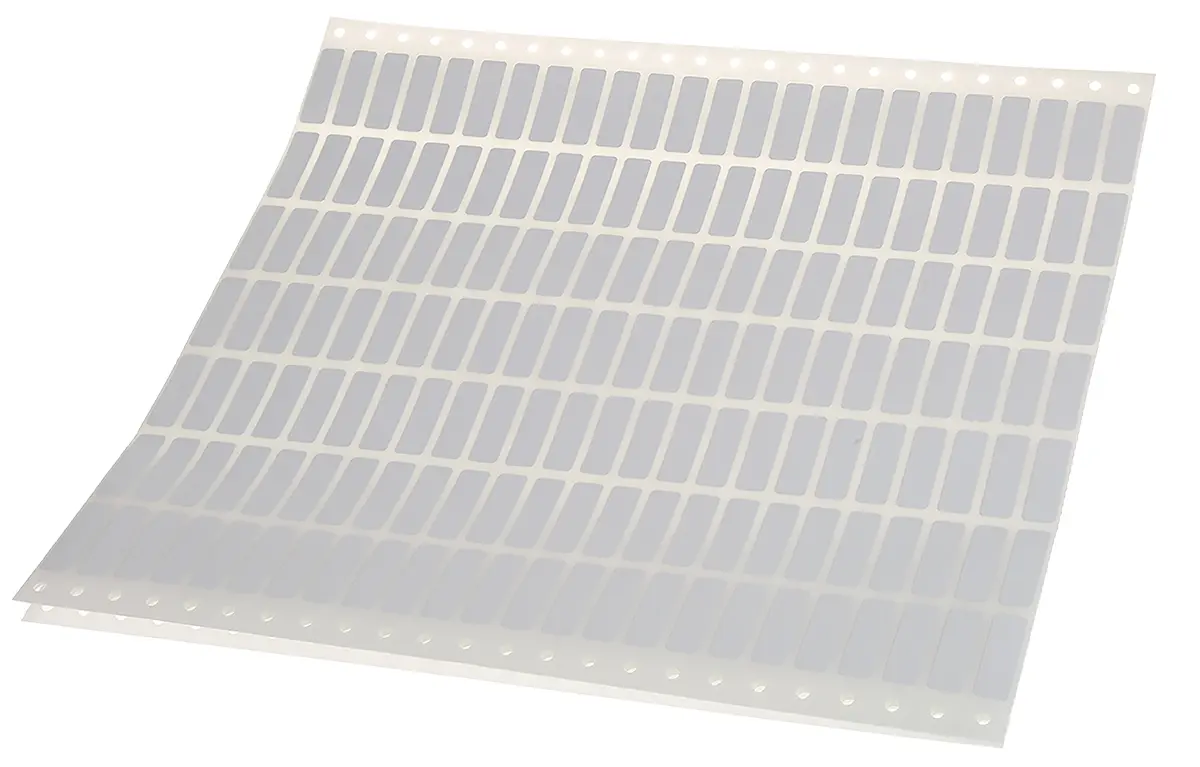 Produktfoto 1 von Brady Klebend Etikettenblatt Drucker für Laser, Weiß 500 Per Pack Stück, L. 31.8 mm B. 9.5 mm
