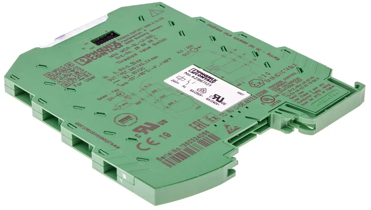 Produktfoto 1 von Phoenix Contact Serie MINI MCR Signalwandler 24 V dc, Strom/Spannung 0 to 10 V EIN / Relais DIN-Hutschiene, ATEX