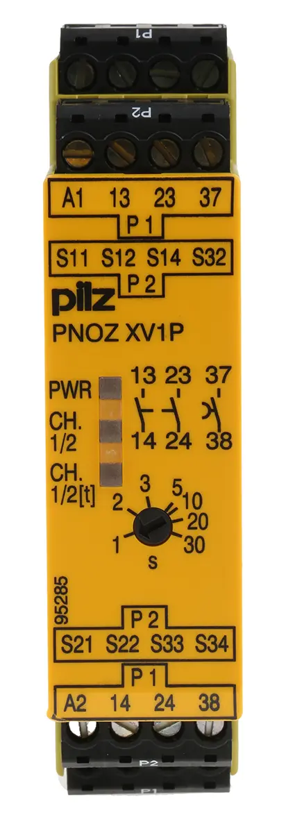 Produktfoto 1 von Pilz PNOZ XV1P Sicherheitsrelais 24V dc, 2 Sicherheitskontakte RoHS SIL IEC 61508