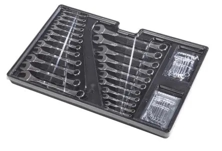 Produktfoto 1 von RS PRO Schraubenschlüsselsatz Ringschlüssel Kohlenstoffstahl, 43-teilig 3/16 to 11/32 in, 4 to 21 mm