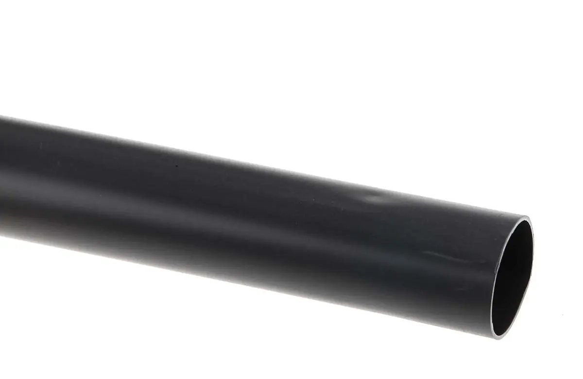 Produktfoto 1 von RS PRO Wärmeschrumpfschlauch, Polyolefin Schwarz, Ø 24 mm Schrumpfrate 3:1, Länge 1.2m