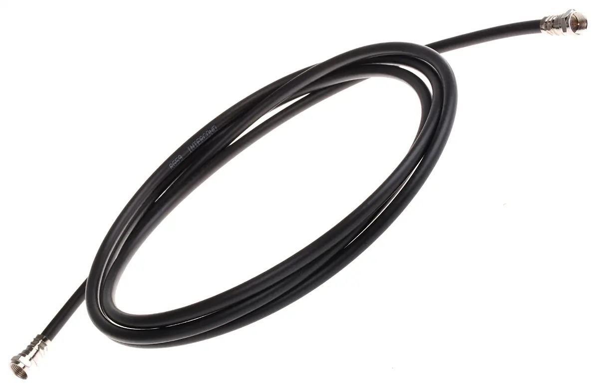 Produktfoto 1 von Radiall Cable Assembly Koaxialkabel Stecker, 75 Ω Stecker, 2 m, Typ F, Schwarz