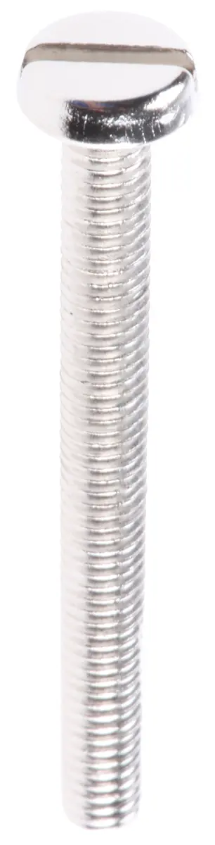 Produktfoto 1 von RS PRO Linsenkopf Schlitz Schrauben Vernickelt, M3 x 30.0mm Messing
