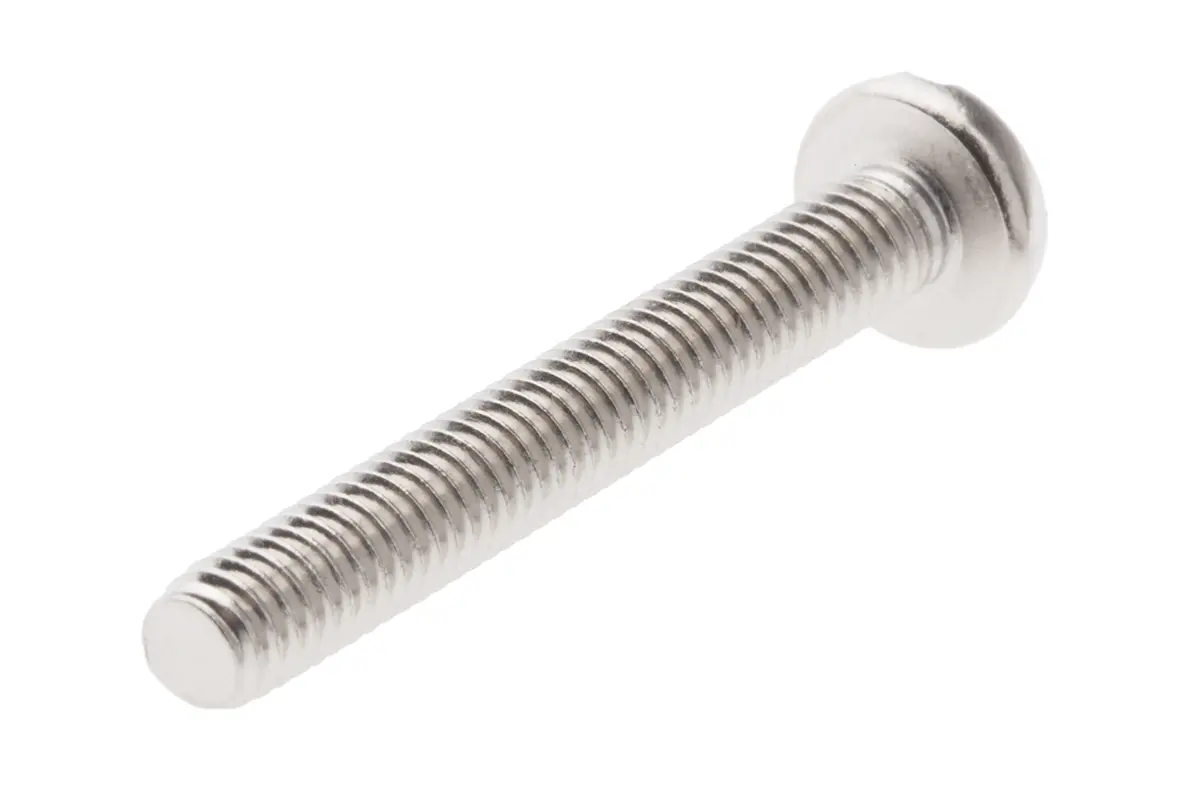 Produktfoto 1 von RS PRO Linsenkopf Schlitz Schrauben Vernickelt, M4 x 30.0mm Messing