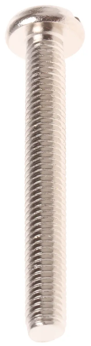 RS PRO Linsenkopf Schlitz Schrauben Vernickelt, M5 x 40.0mm Messing
