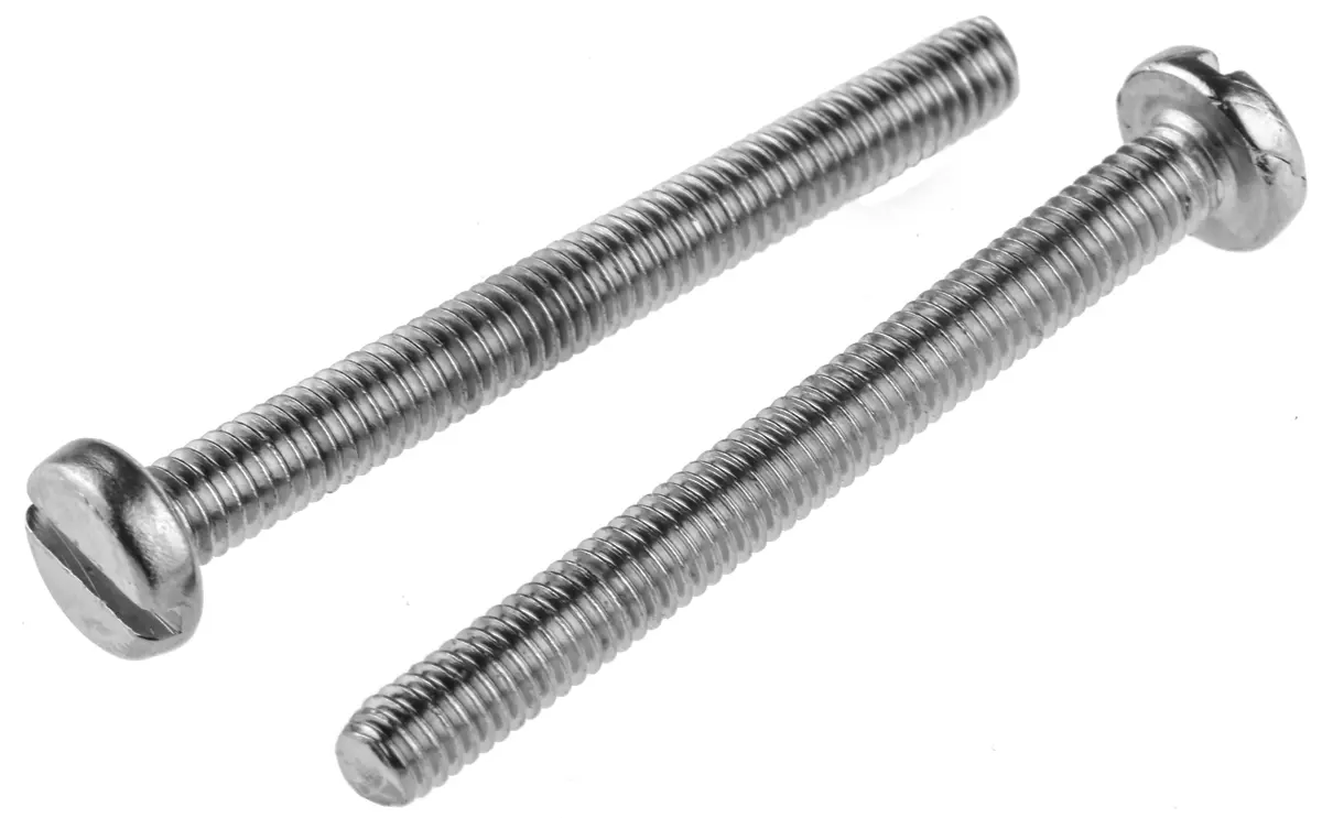 Produktfoto 1 von RS PRO Linsenkopf Schlitz Schrauben Vernickelt, M4 x 40.0mm Messing