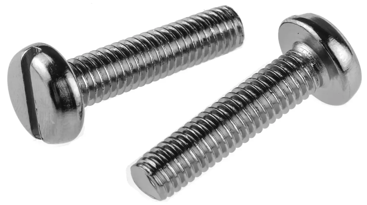 RS PRO Linsenkopf Schlitz Schrauben Vernickelt, M6 x 25.0mm Messing