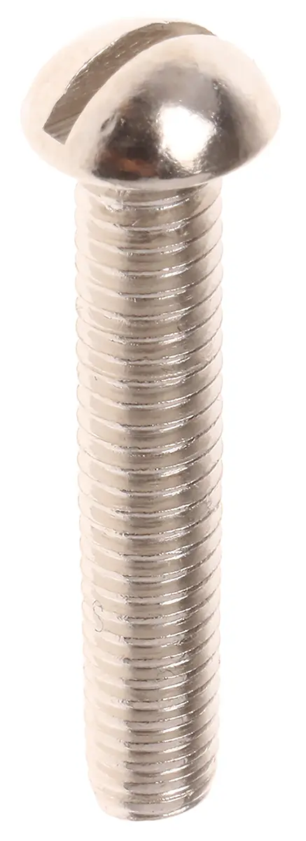 Produktfoto 1 von RS PRO Rundkopf Schlitz Schrauben Vernickelt Messing
