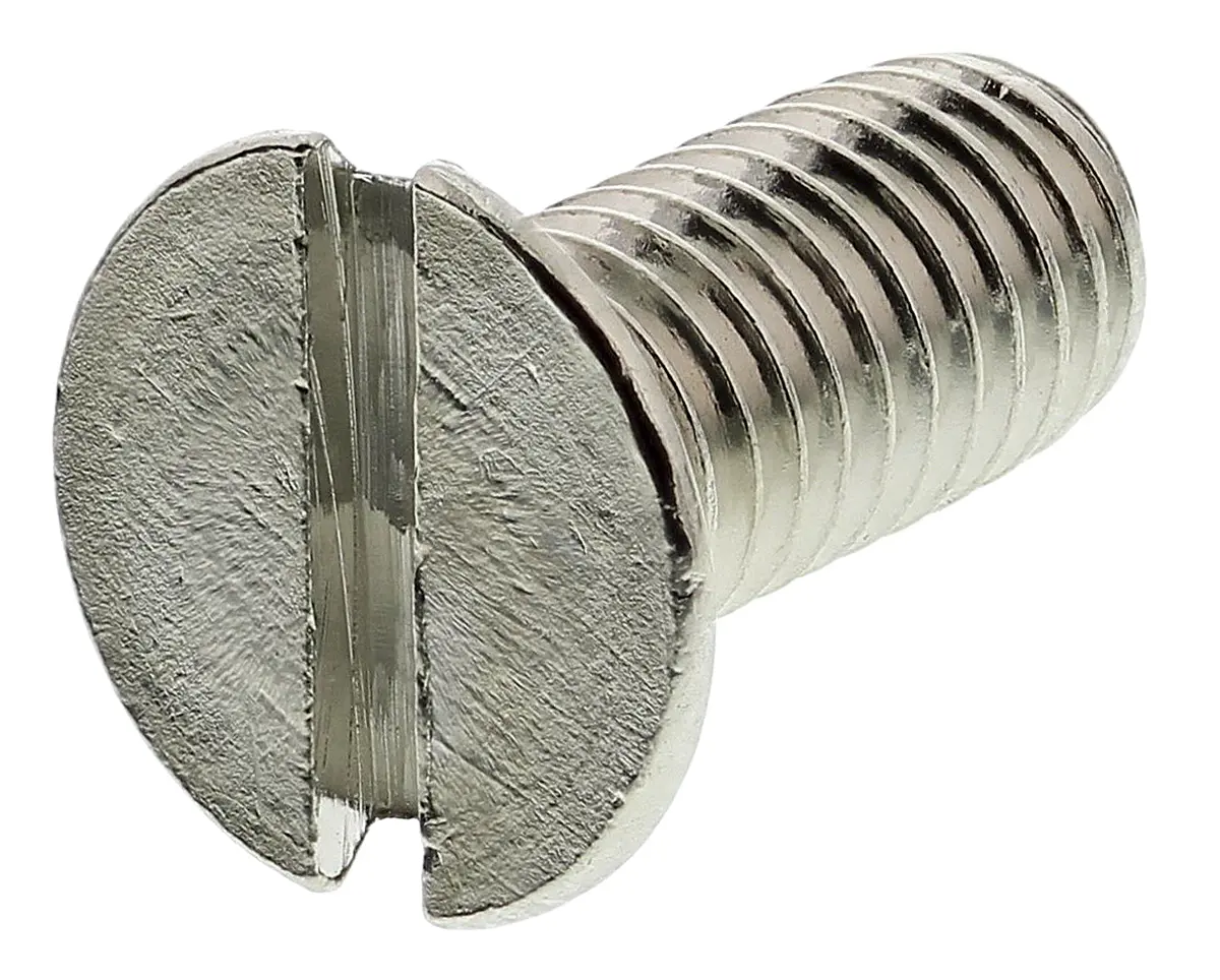 Produktfoto 1 von RS PRO Senkkopf Schlitz Schrauben Vernickelt, M5 x 12.0mm Messing