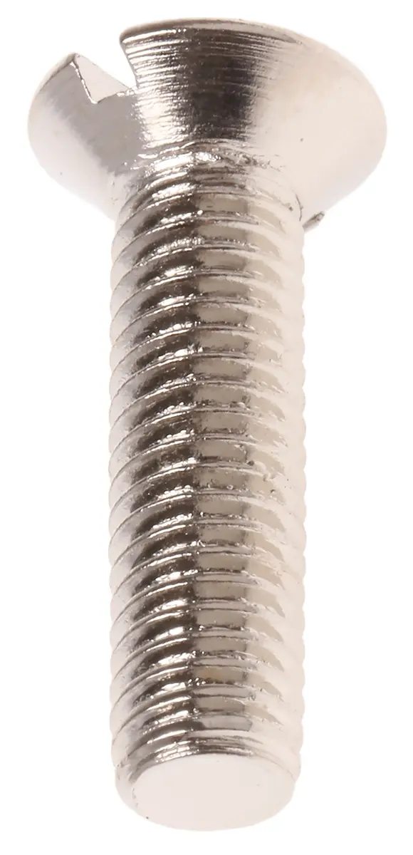 Produktfoto 1 von RS PRO Senkkopf Schlitz Schrauben Vernickelt, M5 x 20.0mm Messing