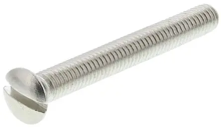 Produktfoto 1 von RS PRO Erhöht (Senkkopf) Schlitz Maschinenschraube Messing Nickel 30.0 mm M3,5