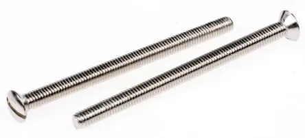Produktfoto 1 von RS PRO Erhöht (Senkkopf) Schlitz Maschinenschraube Messing Nickel 50.0 mm M3,5