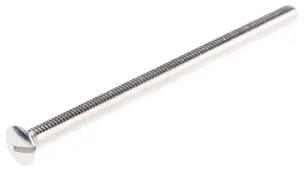 Produktfoto 1 von RS PRO Erhöht (Senkkopf) Schlitz Maschinenschraube Messing Nickel 60.0 mm M3,5