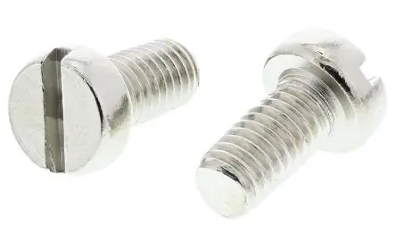 Produktfoto 1 von RS PRO Zylinder Schlitz Maschinenschraube Messing Nickel 10.0 mm M5