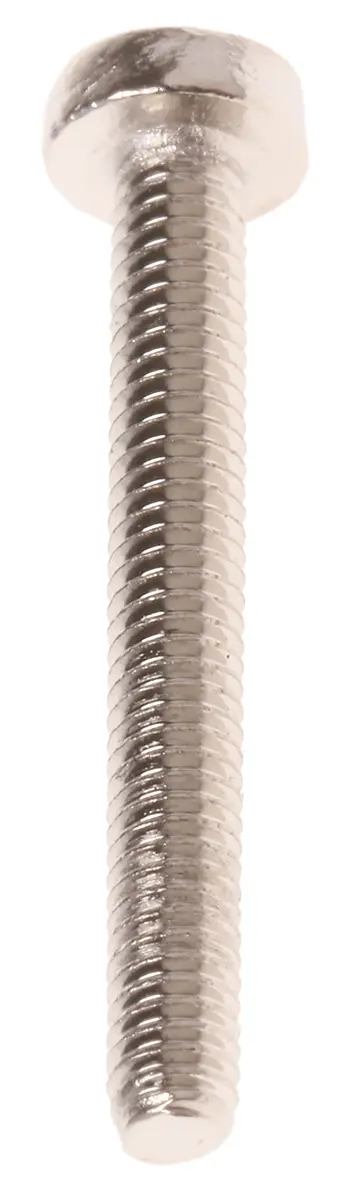 RS PRO Linsenkopf Pozi Schrauben Vernickelt, M2.5 x 20.0mm Messing