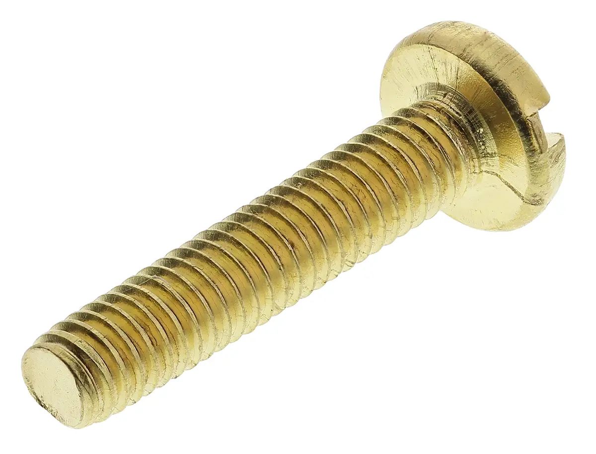 Produktfoto 1 von RS PRO Linsenkopf Schlitz Schrauben , M4 x 20.0mm Messing