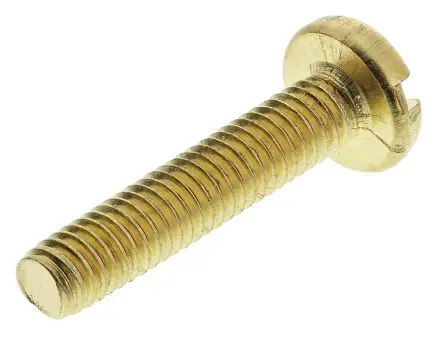 Produktfoto 1 von RS PRO Flachrund Schlitz Maschinenschraube Messing glatt 20.0 mm M4
