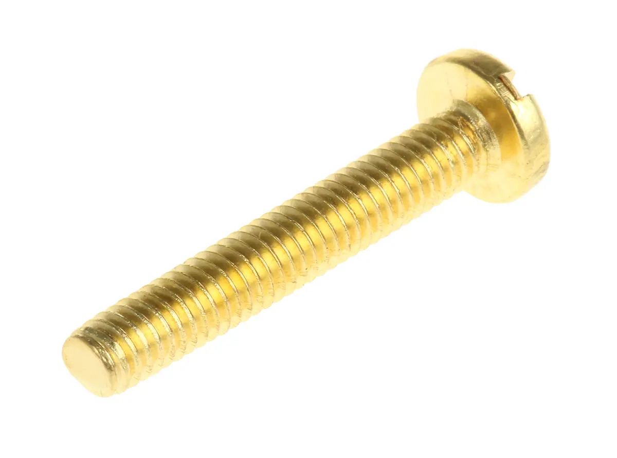 Produktfoto 1 von RS PRO Linsenkopf Schlitz Schrauben , M4 x 25.0mm Messing