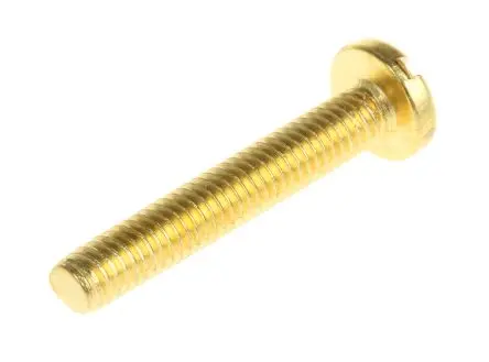 Produktfoto 1 von RS PRO Flachrund Schlitz Maschinenschraube Messing glatt 25.0 mm M4