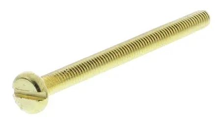 Produktfoto 1 von RS PRO Flachrund Schlitz Maschinenschraube Messing glatt 50.0 mm M4