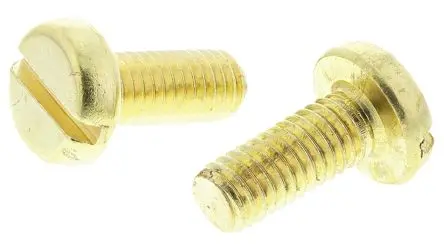 Produktfoto 1 von RS PRO Flachrund Schlitz Maschinenschraube Messing glatt 12.0 mm M5