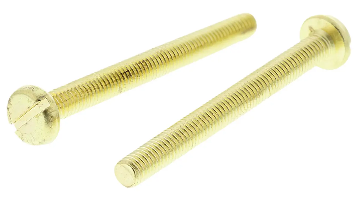 Produktfoto 1 von RS PRO Linsenkopf Schlitz Schrauben , M5 x 50.0mm Messing