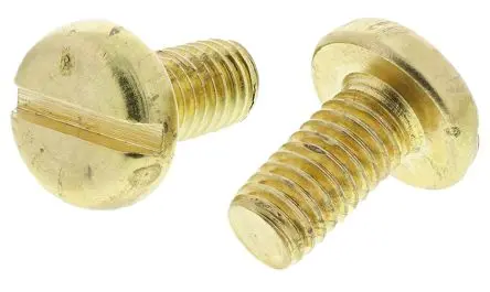 Produktfoto 1 von RS PRO Flachrund Schlitz Maschinenschraube Messing glatt 12.0 mm M6