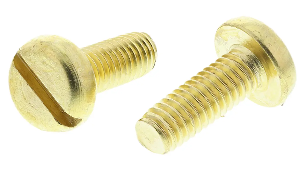 Produktfoto 1 von RS PRO Linsenkopf Schlitz Schrauben , M6 x 16.0mm Messing