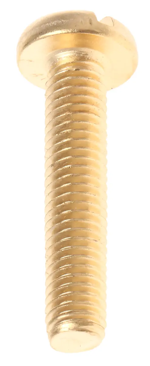 Produktfoto 1 von RS PRO Linsenkopf Schlitz Schrauben , M5 x 25.0mm Messing