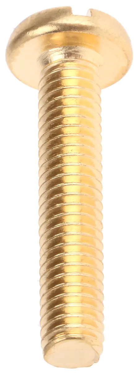 Produktfoto 1 von RS PRO Linsenkopf Schlitz Schrauben , M6 x 30.0mm Messing