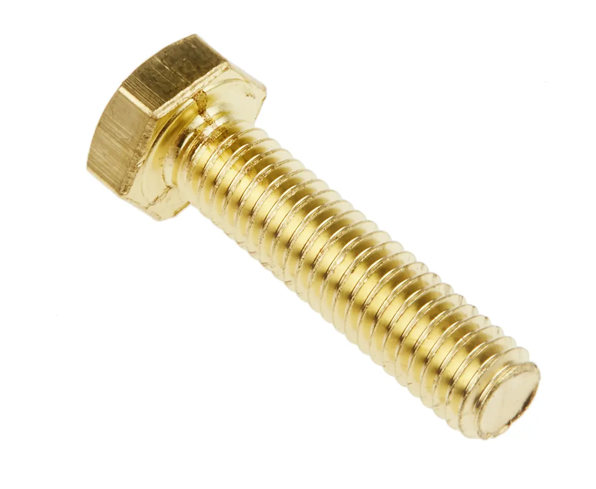 Produktfoto 1 von RS PRO x 25 mm Sechskantschraube, Messing glatt, DIN 933