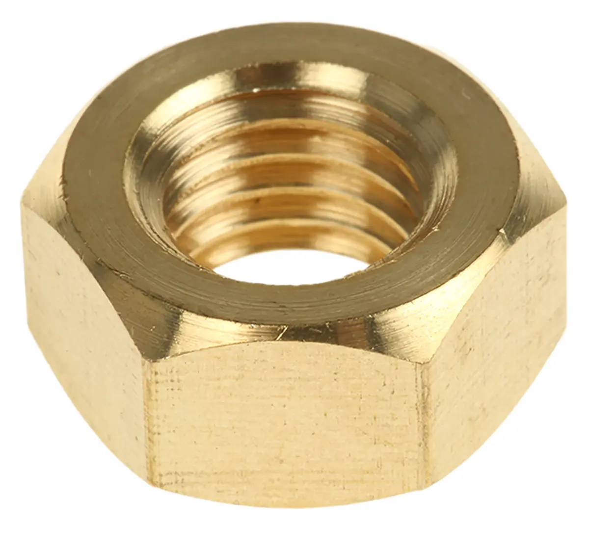 Produktfoto 1 von RS PRO Sechskantmuttern, M12 Messing 19.0mm Glatt DIN 934