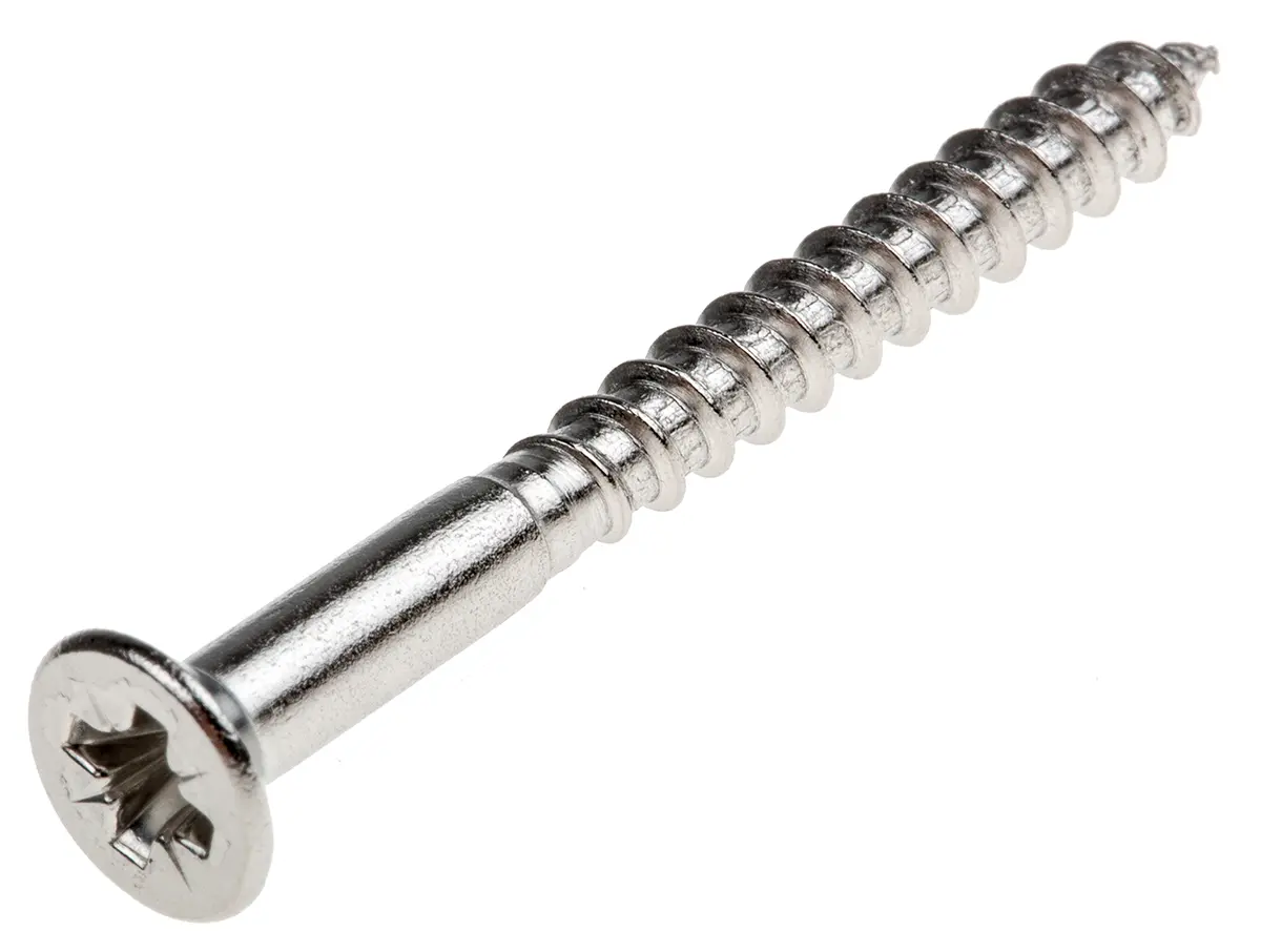 Produktfoto 1 von RS PRO Pozidriv Holzschraube, Metrisch Edelstahl Senkkopf glatt x 40 mm