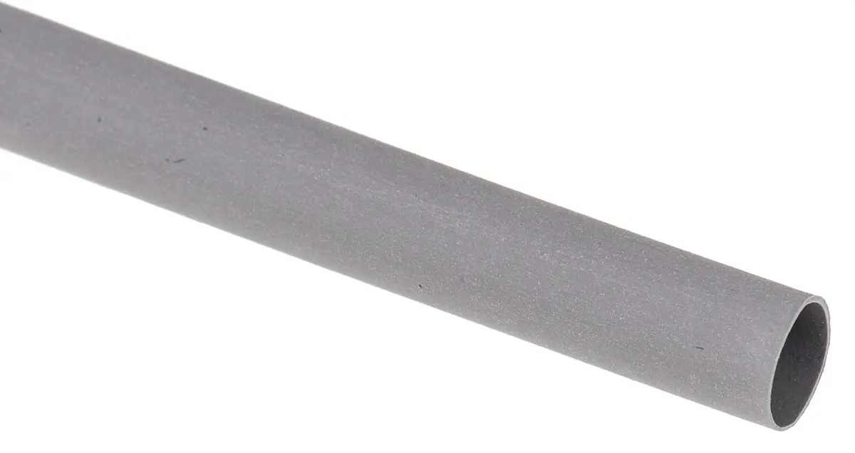 RS PRO Wärmeschrumpfschlauch, Polyolefin Grau, Ø 4.8 mm Schrumpfrate 2:1, Länge 1.2m