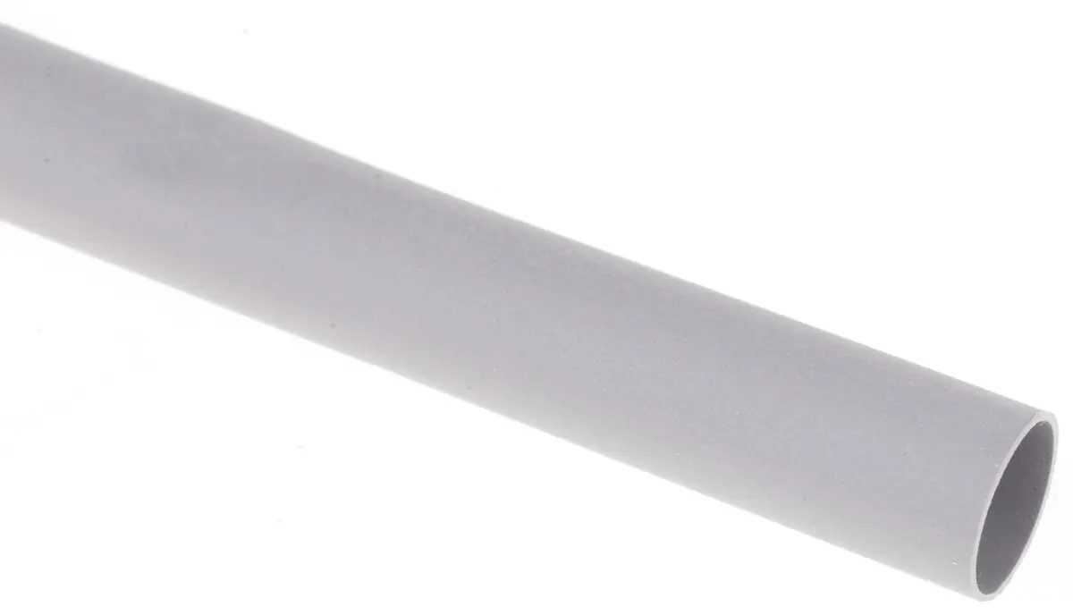 RS PRO Wärmeschrumpfschlauch, Polyolefin Grau, Ø 6.4 mm Schrumpfrate 2:1, Länge 1.2m