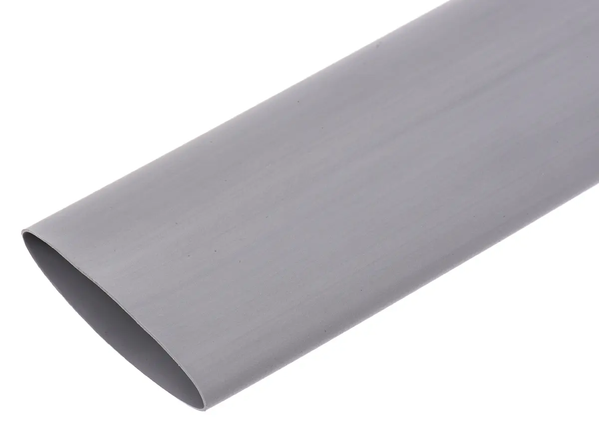 Produktfoto 1 von RS PRO Wärmeschrumpfschlauch, Polyolefin Grau, Ø 25.4 mm Schrumpfrate 2:1, Länge 1.2m