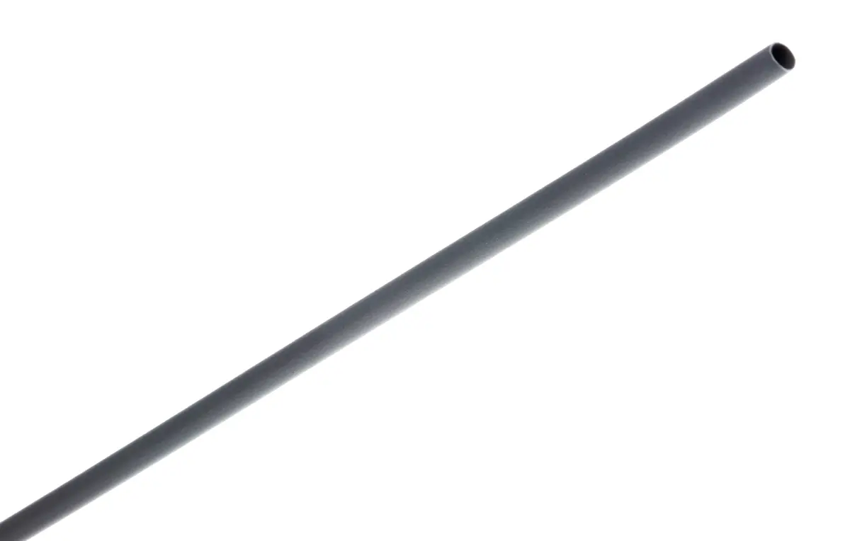 Produktfoto 1 von RS PRO Wärmeschrumpfschlauch, Polyolefin Grau, Ø 1.6 mm Schrumpfrate 2:1, Länge 1.2m