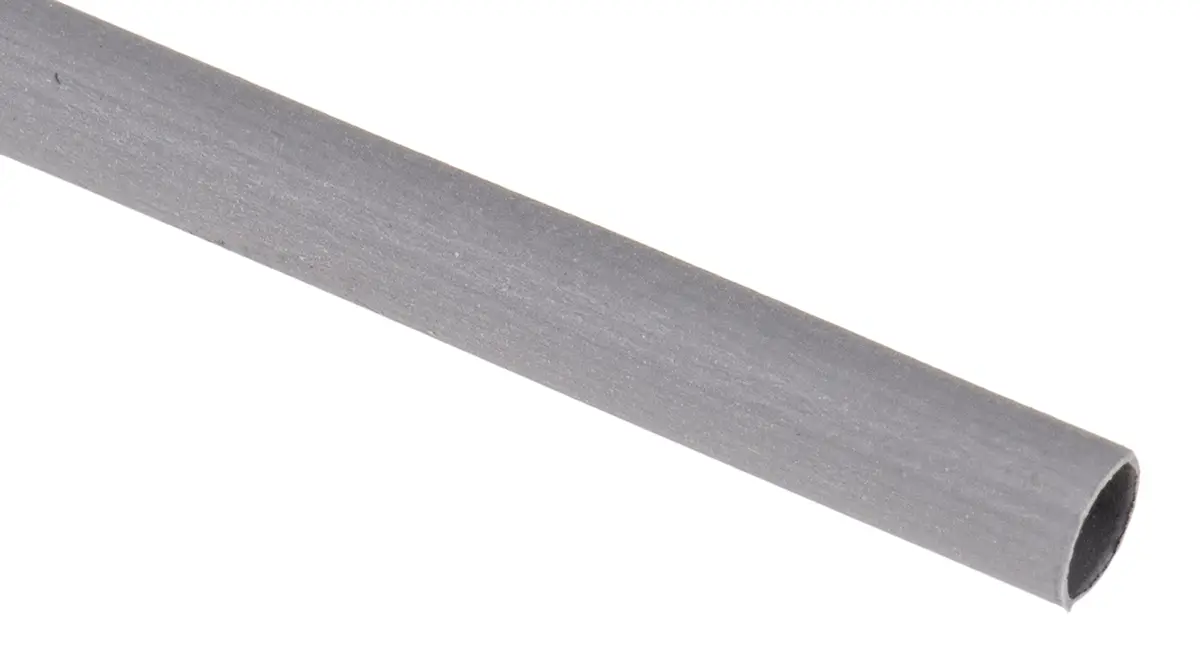 Produktfoto 1 von RS PRO Wärmeschrumpfschlauch, Polyolefin Grau, Ø 2.4 mm Schrumpfrate 2:1, Länge 1.2m