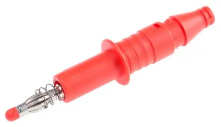 Produktfoto 1 von Staubli 4 mm Stecker Schwarz, Rot Bananenstecker, Kontakt Nickel, 600V 32A, Schraubanschluss