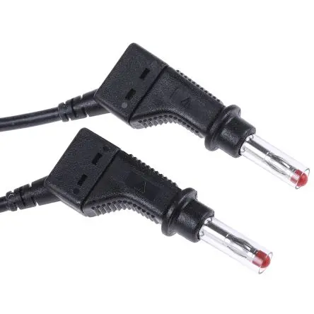 Produktfoto 1 von Staubli Steckverbinder-Messleitung 32A Stecker / Stecker, Schwarz Silikon-isoliert 2 m, 600V