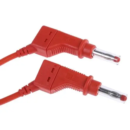 Produktfoto 1 von Staubli Steckverbinder-Messleitung 32A Stecker / Stecker, Rot Polyvinylchlorid-isoliert 1 m, 600V