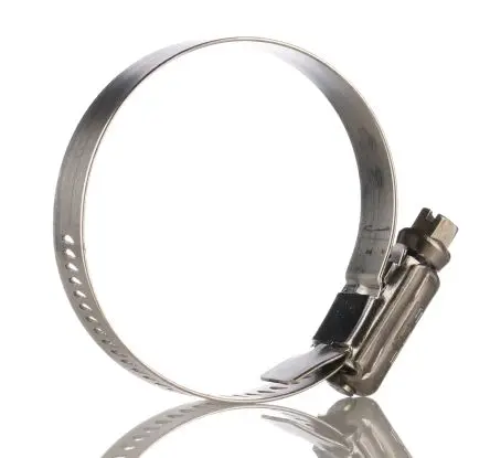 Produktfoto 1 von HI-TORQUE Edelstahl Schlauchschelle Schneckengewinde, mit Schlitzsechskantschraube 60 mm