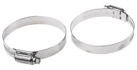 Produktfoto 1 von HI-TORQUE Edelstahl Schlauchschelle Schneckengewinde, mit Schlitzsechskantschraube 90 mm