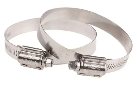 Produktfoto 1 von HI-TORQUE Edelstahl Schlauchschelle Schneckengewinde, mit Schlitzsechskantschraube 95 mm