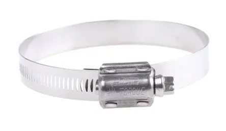 Produktfoto 1 von HI-TORQUE Edelstahl Schlauchschelle Schneckengewinde, mit Schlitzsechskantschraube 100 mm