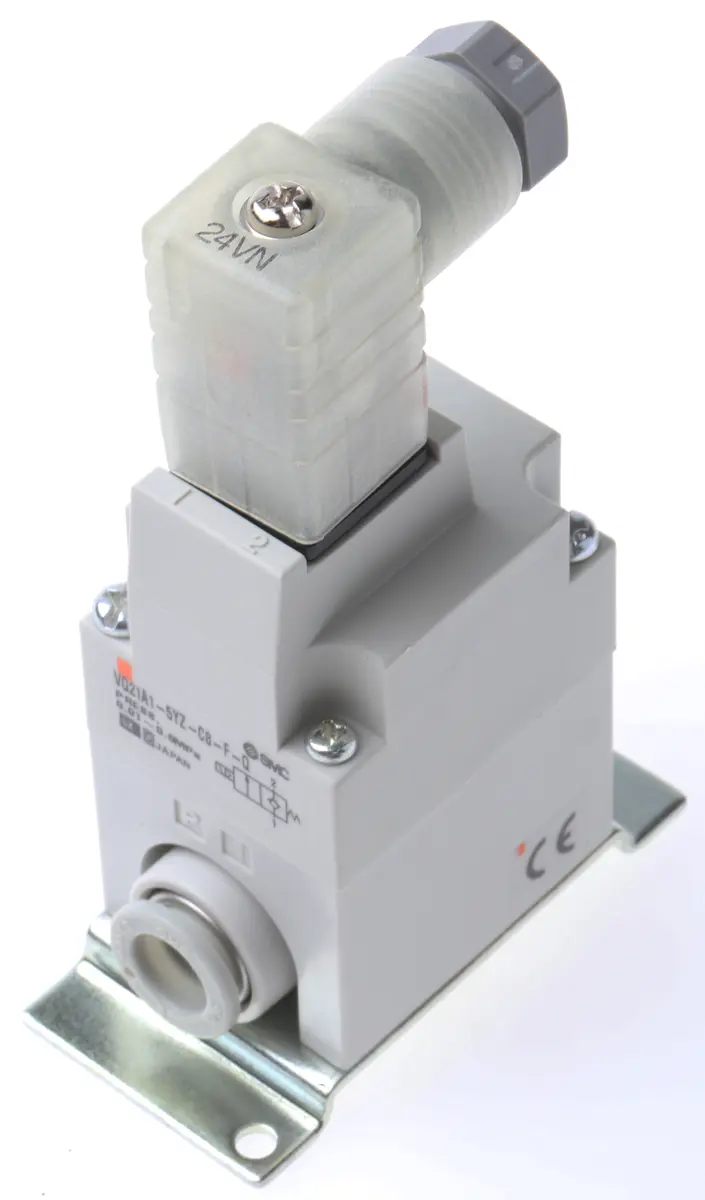 Produktfoto 1 von SMC VQ20 Pneumatik-Magnetventil 2/2 Einzelplatzinstallation, Pneumatisch/Feder-betätigt 24V dc