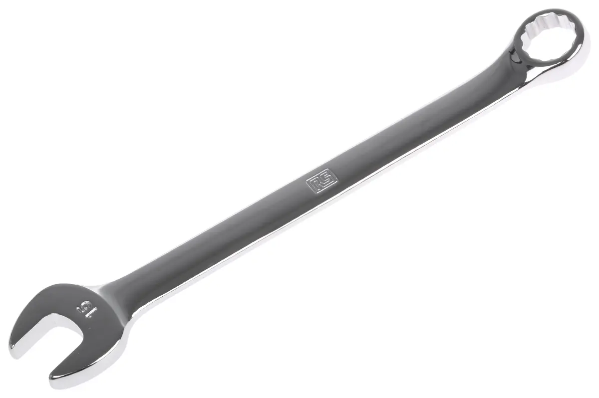 Produktfoto 1 von RS PRO Ring-Maulschlüssel 15 mm, CrV-Stahl